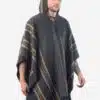 INTI ALPACA Men's Hooded Poncho - Winter Cape in Alpaca Wool - Artisan Crafted in Peru