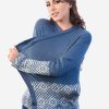 INTI0232 INTI ALPACA Open Front Cardigan in Soft Blue Alpaca Wool - Casual Sweater for Women