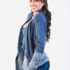 INTI0232 INTI ALPACA Open Front Cardigan in Soft Blue Alpaca Wool - Casual Sweater for Women