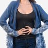 INTI0232 INTI ALPACA Open Front Cardigan in Soft Blue Alpaca Wool - Casual Sweater for Women