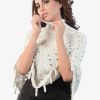 INTI0235 INTI ALPACA Openwork Hand Woven Unique Alpaca Poncho for Women Off-White