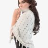 INTI0235 INTI ALPACA Openwork Hand Woven Unique Alpaca Poncho for Women Off-White