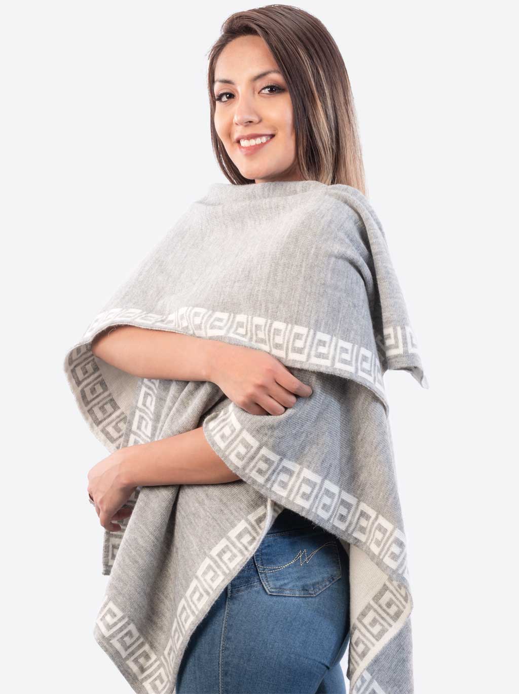 INTI0246 REVERSIBLE SHAWL RUANA FOR WOMEN YUKON
