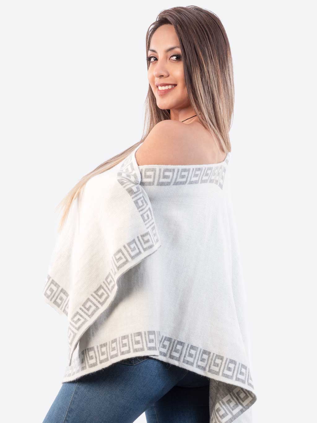 INTI0246 REVERSIBLE SHAWL RUANA FOR WOMEN YUKON