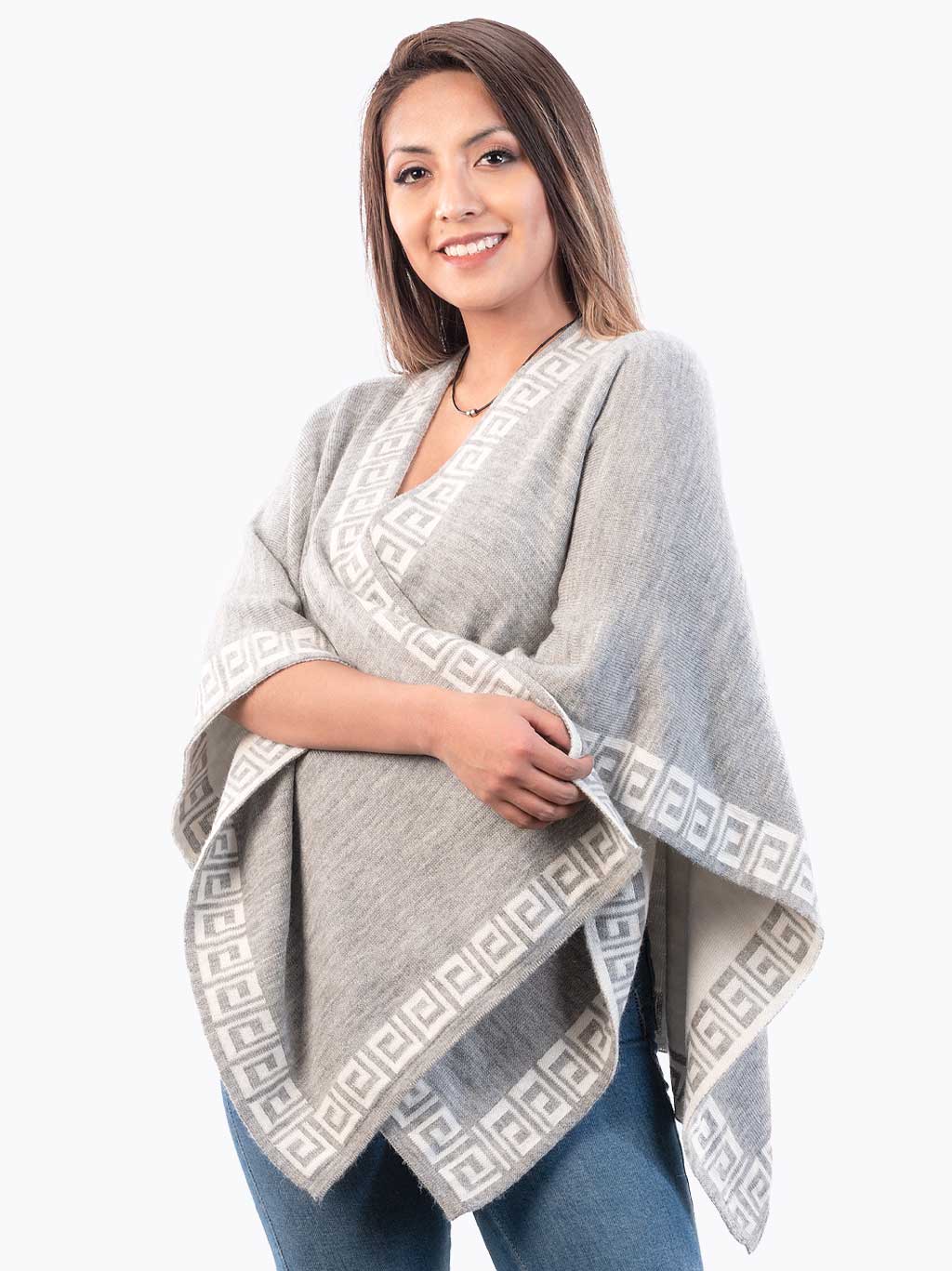 INTI0246 REVERSIBLE SHAWL RUANA FOR WOMEN YUKON