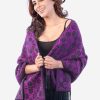 INTI0247 PERUVIAN VIOLET ALPACA SHAWL FOR WOMEN