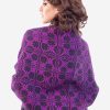 INTI0247 PERUVIAN VIOLET ALPACA SHAWL FOR WOMEN