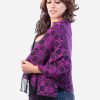 INTI0247 PERUVIAN VIOLET ALPACA SHAWL FOR WOMEN