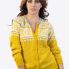 INTI250 Intialpaca Alpaca Cardigan for Women in Color Yellow