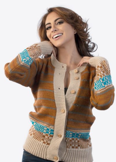 INTI0252 Intialpaca Handmade Alpaca Cardigan for Women Autumn