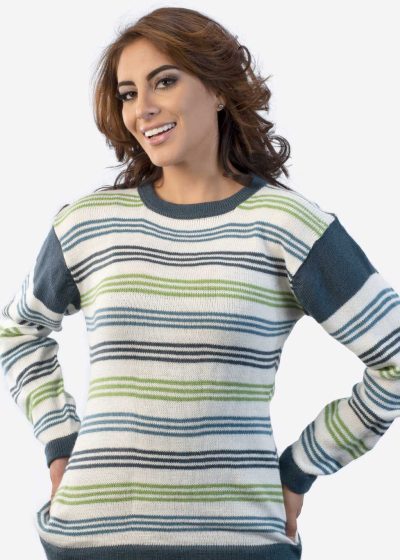 INTI0255 Intialpaca Striped Alpaca Sweater for Women Toronto