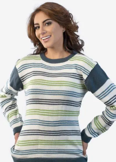 INTI0255 Intialpaca Striped Alpaca Sweater for Women Toronto