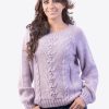 INTI0287 INTIALPACA WOMENS PERUVIAN HANDWOVEN VIOLET ALPACA SWEATER LONDON