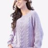 INTI0287 INTIALPACA WOMENS PERUVIAN HANDWOVEN VIOLET ALPACA SWEATER LONDON