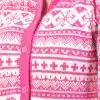 INTI0300 INTI ALPACA Women's Pink Cardigan Knitted in Soft Alpaca Wool with White Pattern - Fashion Winter Sweater - Fair Isle Jumper crafted - Made in Peru
