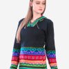 INTI0305 INTI ALPACA HODDIE BLACK ALPACA SWEATER FOR WOMEN