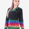 INTI0305 INTI ALPACA HODDIE BLACK ALPACA SWEATER FOR WOMEN