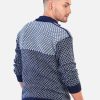 INTI0307 INTI ALPACA Mens Soft HalfZip Modern Blue Alpaca Pullover Sweater - Winter Mock Neck Jumper Casual and Modern Apparel