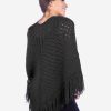 INTI0315 INTI ALPACA Hand Crocheted Alpaca Poncho for Women with Black Alpaca Wool