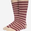 INTI0324 Intialpaca Handmade Beige and Burgundy Alpaca Winter Socks for men and women