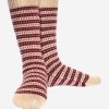 INTI0324 Intialpaca Handmade Beige and Burgundy Alpaca Winter Socks for men and women