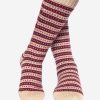 INTI0324 Intialpaca Handmade Beige and Burgundy Alpaca Winter Socks for men and women