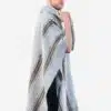 INTI0332 INTI ALPACA Mens Hooded Poncho - Winter Cape in Gray Alpaca Wool - Cloak Cape 