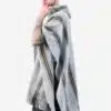 INTI0332 INTI ALPACA Mens Hooded Poncho - Winter Cape in Gray Alpaca Wool - Cloak Cape 