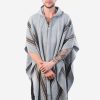 INTI0332 INTI ALPACA Mens Hooded Poncho - Winter Cape in Gray Alpaca Wool - Cloak Cape 