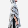 INTI0332 INTI ALPACA Mens Hooded Poncho - Winter Cape in Gray Alpaca Wool - Cloak Cape 
