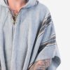 INTI0332 INTI ALPACA Mens Hooded Poncho - Winter Cape in Gray Alpaca Wool - Cloak Cape 