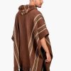 INTI ALPACA Alpaca Hooded Poncho for Men Wool-Cape with Hood Winter - Long Poncho- Comfortable House Coat- Brown