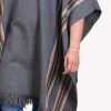 INTI0334 INTI ALPACA Hooded Poncho for Men - Cloak Poncho Cape - Home Blanket - Knitted in Dark Gray Alpaca Wool