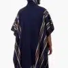 INTI0335 INTI ALPACA Blue Hooded Poncho for Men - Winter Cloak Cape - Outwear Hoodies Pullover Handmade piece in alpaca wool - Alpaca Poncho Cape