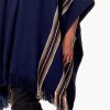 INTI0335 INTI ALPACA Blue Hooded Poncho for Men - Winter Cloak Cape - Outwear Hoodies Pullover Handmade piece in alpaca wool - Alpaca Poncho Cape