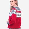 INTI0345 CHRISTMAS RED ALPACA SWEATER FOR WOMEN