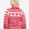 INTI0347 INTI ALPACA Womens Christmas Sweater - Red Crewneck Alpaca Jumper for Winter Season