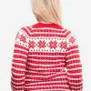 INTI0347 INTI ALPACA Womens Christmas Sweater - Red Crewneck Alpaca Jumper for Winter Season