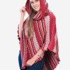 INTI0353 INTI ALPACA Red Alpaca Poncho for Women - Christmas Cape Coat