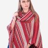 INTI0353 INTI ALPACA Red Alpaca Poncho for Women - Christmas Cape Coat