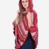INTI0353 INTI ALPACA Red Alpaca Poncho for Women - Christmas Cape Coat