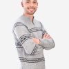 INTI ALPACA Mens Knitted Regular Fit Full Zip Cardigan Sweater in Peruvian Alpaca Wool - Mock Turtleneck Cardigan