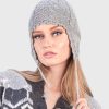 INTI0372 INTI ALPACA Women’s Handmade Ear Flaps Hat knitted with Alpaca Wool for Winter Season - Peruvian Chullo in color Gray