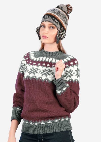 INTI0383 ALPACA PERUVIAN HAT - HAND KNITED CAP -WONDERFUL TRADITIONAL CHULLO