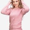 INTI0390 INTI ALPACA Peruvian Handmade Sweater for Women in Rose Alpaca Wool for Winter Season