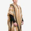 INTI0396 INTI ALPACA Men's Hooded Poncho - Alpaca Peruvian Cape - Wool Long Cape Beige