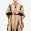 INTI0396 INTI ALPACA Men's Hooded Poncho - Alpaca Peruvian Cape - Wool Long Cape Beige