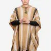 INTI0396 INTI ALPACA Men's Hooded Poncho - Alpaca Peruvian Cape - Wool Long Cape Beige