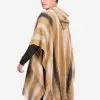 INTI0396 INTI ALPACA Men's Hooded Poncho - Alpaca Peruvian Cape - Wool Long Cape Beige