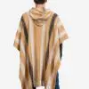 INTI0396 INTI ALPACA Men's Hooded Poncho - Alpaca Peruvian Cape - Wool Long Cape Beige